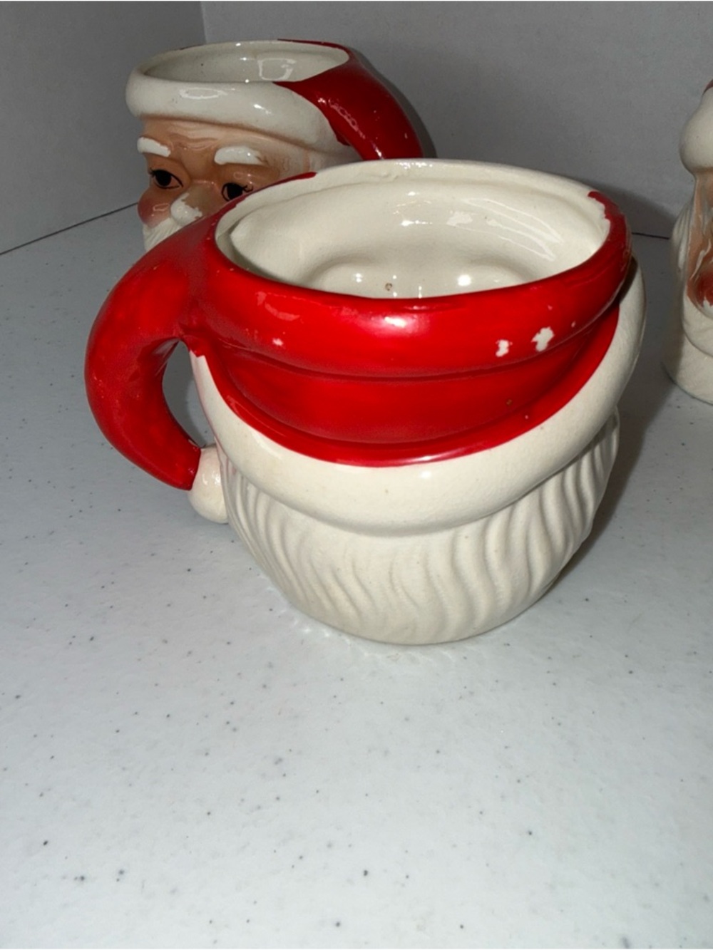 3” Japan made Santa Claus Ceramic Mug - Red and White Holiday Cup set of 4 - Picture 8 of 16